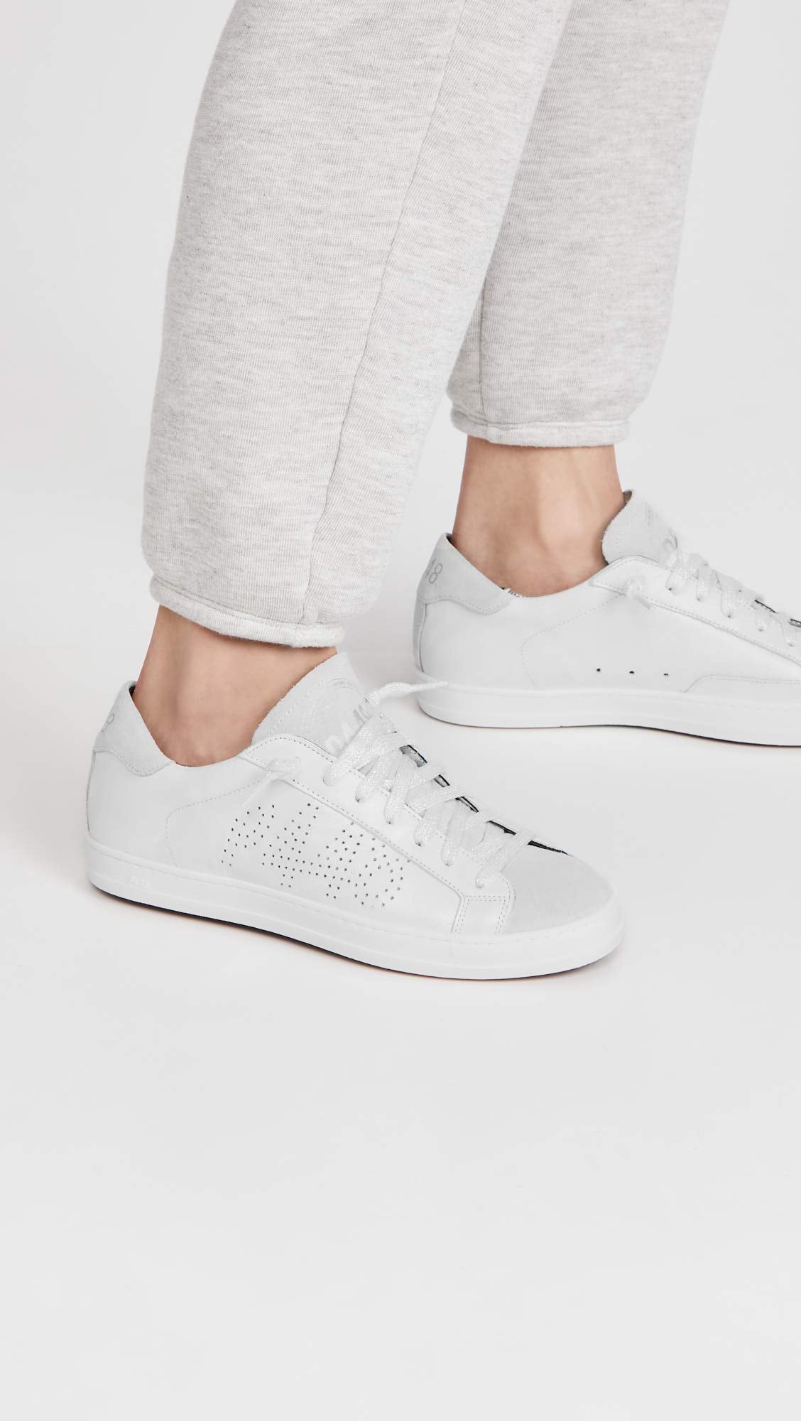 P448 Women's John Pink Python-Printed Leather Low-Top Italian Sneaker 9 Arctic/Irla