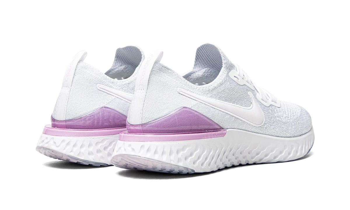 Nike Womens WMNS Epic React Flyknit 2 BQ8927 101 - Size 6.5W White/Pink/Black