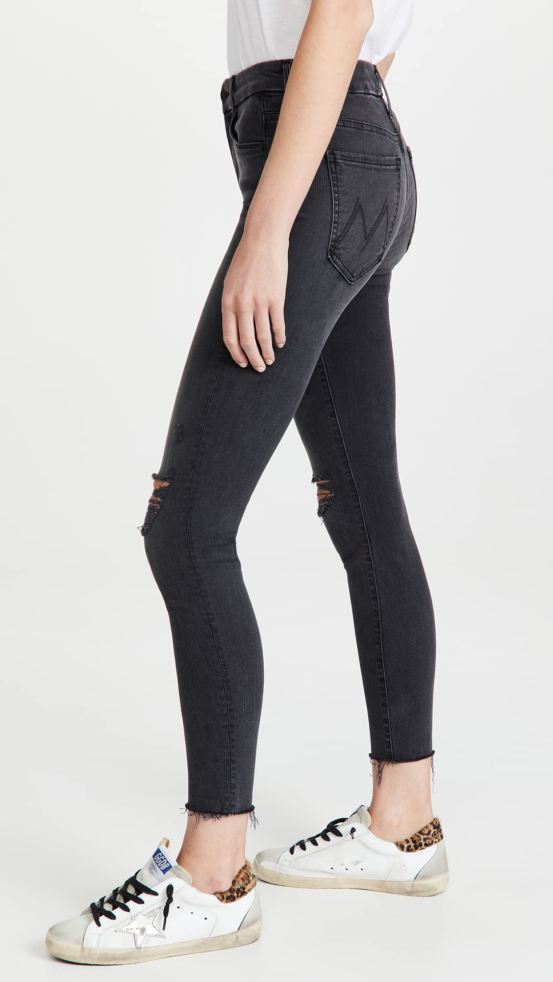 MOTHER Women's The Looker Ankle Fray Jeans 27 Burning Out Lanterns