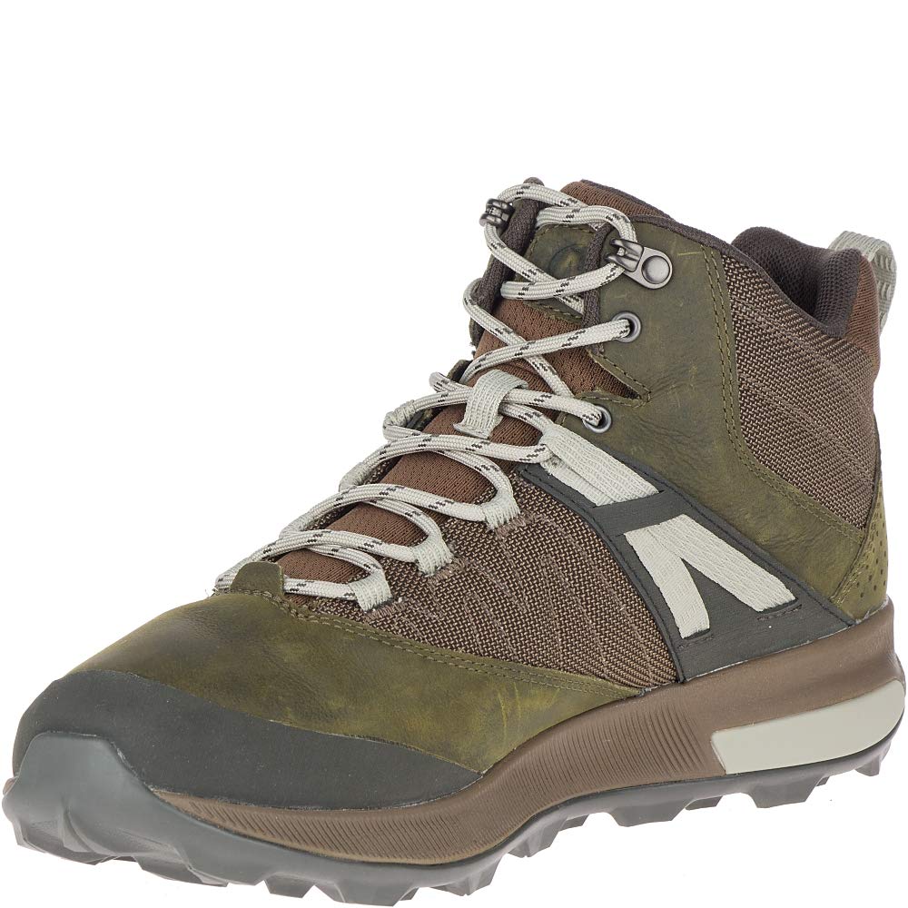 Merrell mens Zion Mid Waterproof Hiking Boot, Dark Olive, 7 M US