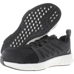 Reebok Work Women's RB413 Fusion Flexweave Safety Composite Toe Athletic Work Shoe Black and White, 7.5