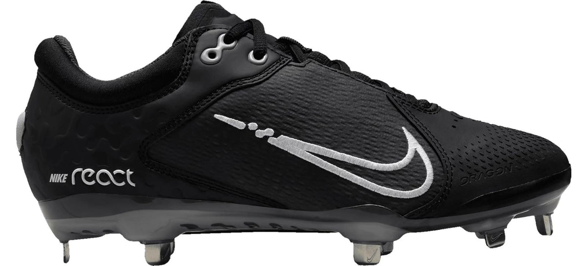 Nike Women's Hyperdiamond 4 Elite Softball Cleats (Black/Dark Grey/Barely Volt/White, 11 US)