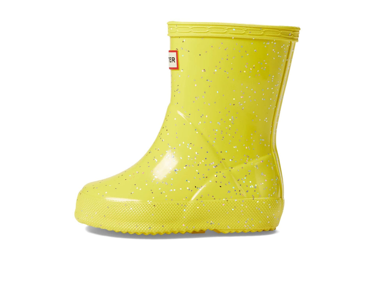 Hunter Kids Original First Classic Giant Glitter Wellington Boots (Toddler/Little Kid) - Boots for Kids Illuminating Yellow 10 Toddler M