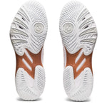 ASICS Women's Netburner Ballistic FlyteFoam 2 Volleyball Shoes, 10.5, White/Rose Gold