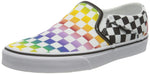 Vans Women's Asher Sneaker, Rainbow Check Black White, 9