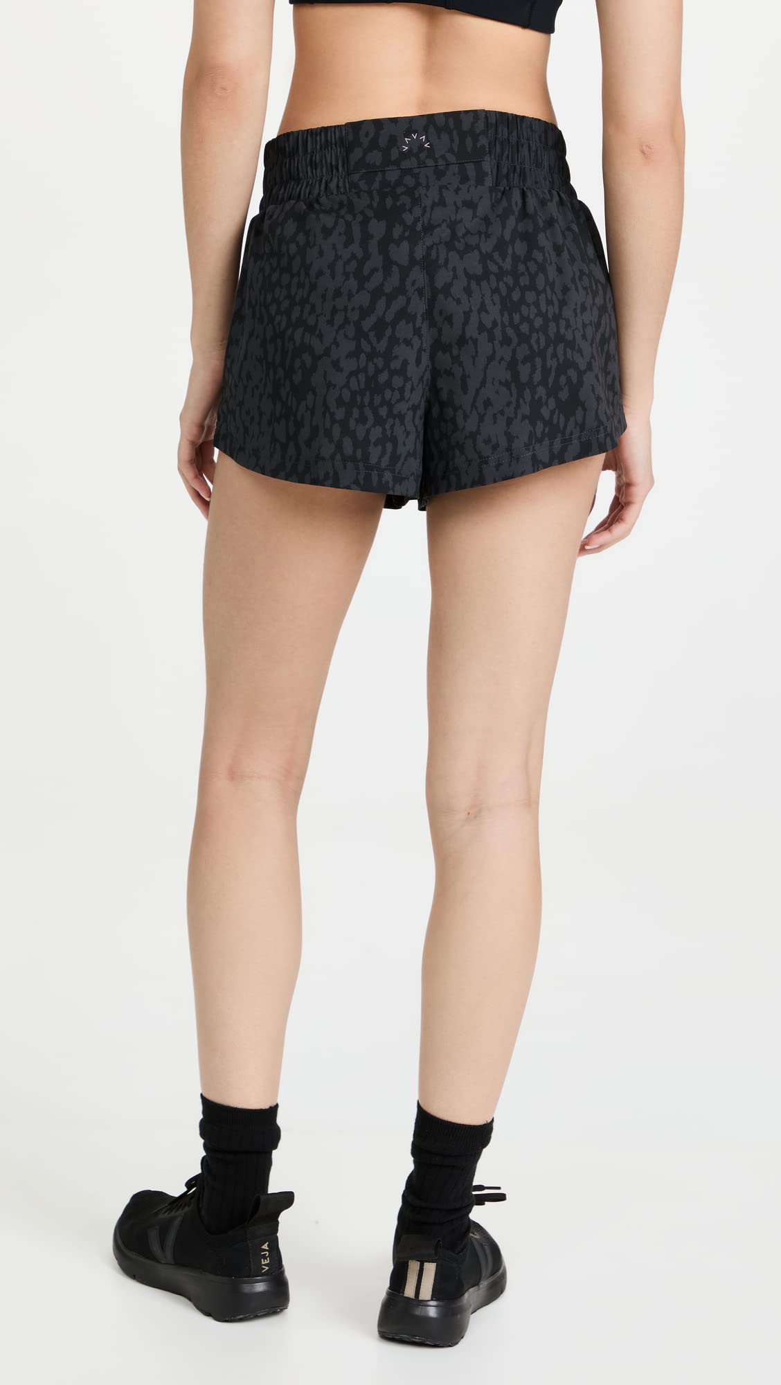 Varley Women's Kallin Running Shorts, Shadow Animal, Print, Black, XS