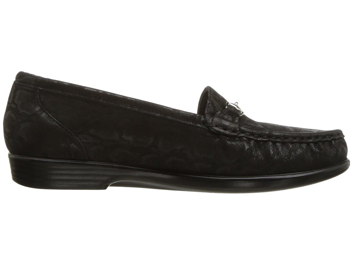 SAS Metro Comfort Bit Loafer Nero Snake 11 W - Wide (C)