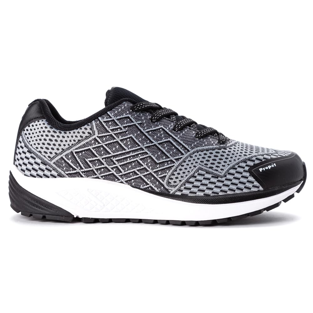 Propét Women's One Sneaker, Black/Silver, 13 Narrow US