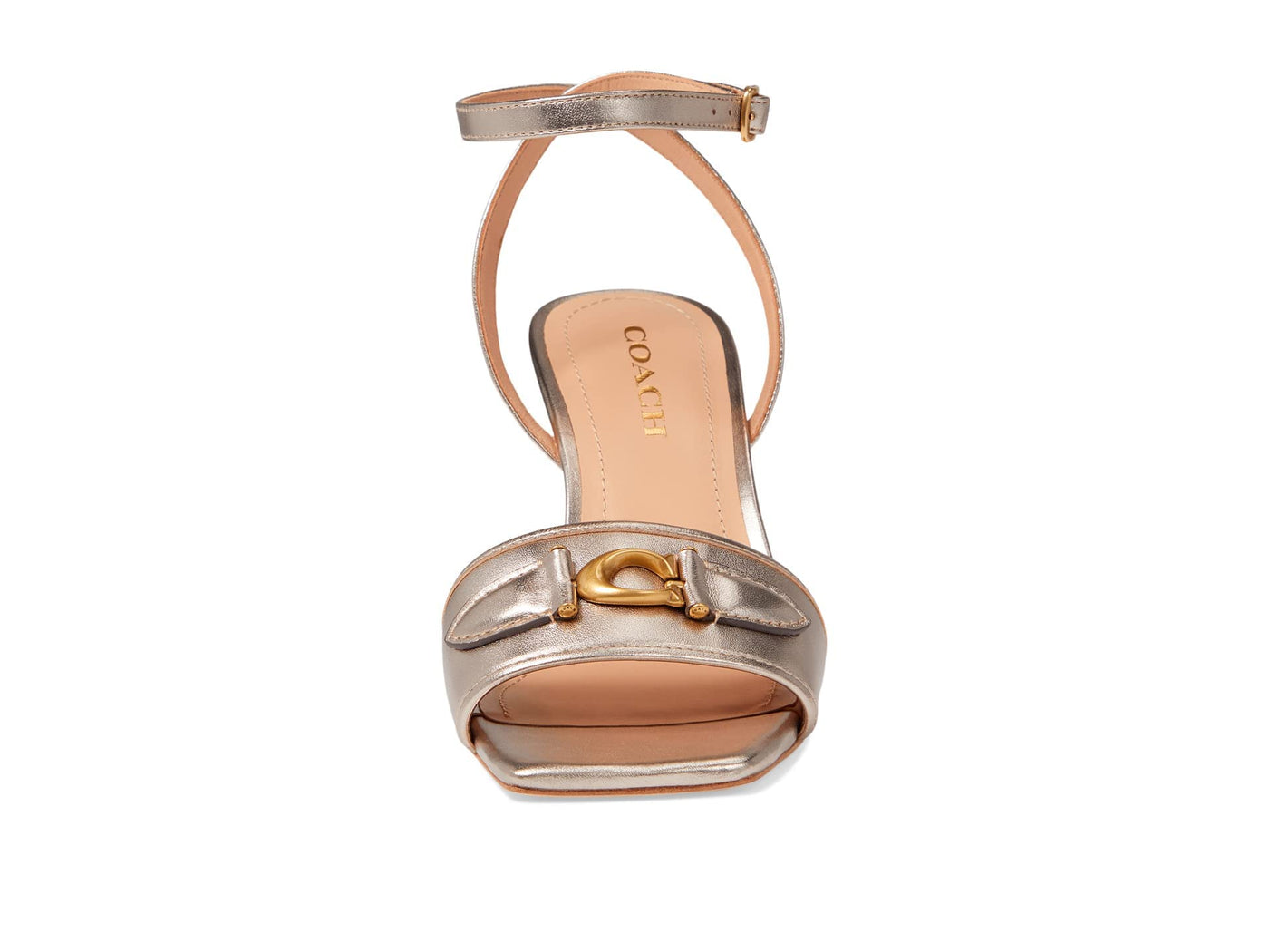 Coach Kyra Metallic Leather Sandal Platinum Champagne 7 B (M)