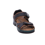 Mephisto Men's Shark Sandals Dark Brown/Black Waxy Leather 12 M US
