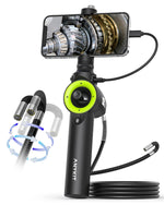 360° Articulating Borescope, Anykit Joystick Articulating Endoscope Inspection Camera with Steerable Probe for Automotive Aircraft Mechanics, Compatible with iPhone and Android (7.6mm/3.3ft)