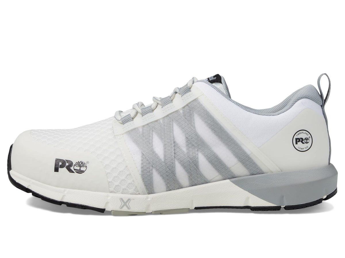 Timberland PRO® Radius Composite Safety Toe Shoes for Men – PRO Flex Technology – HoverSpring Foam White/Grey 8 E - Wide