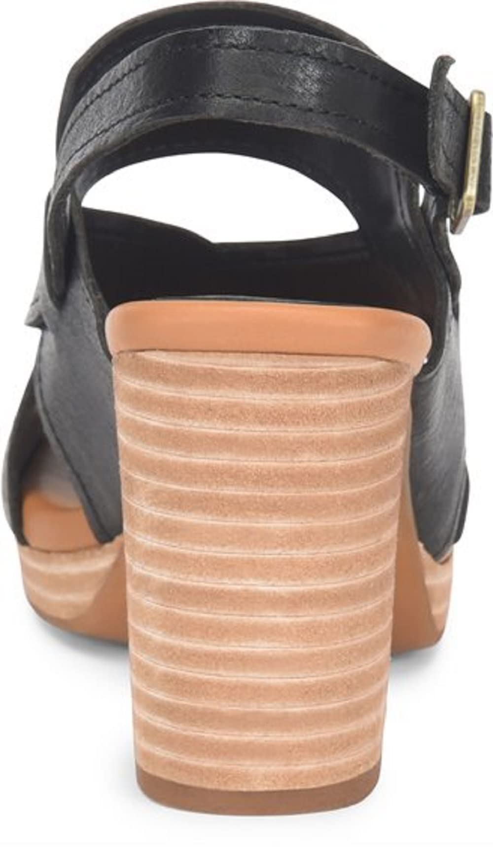 KORK-EASE Halley Women's Leather Heeled Sandals 10 Black