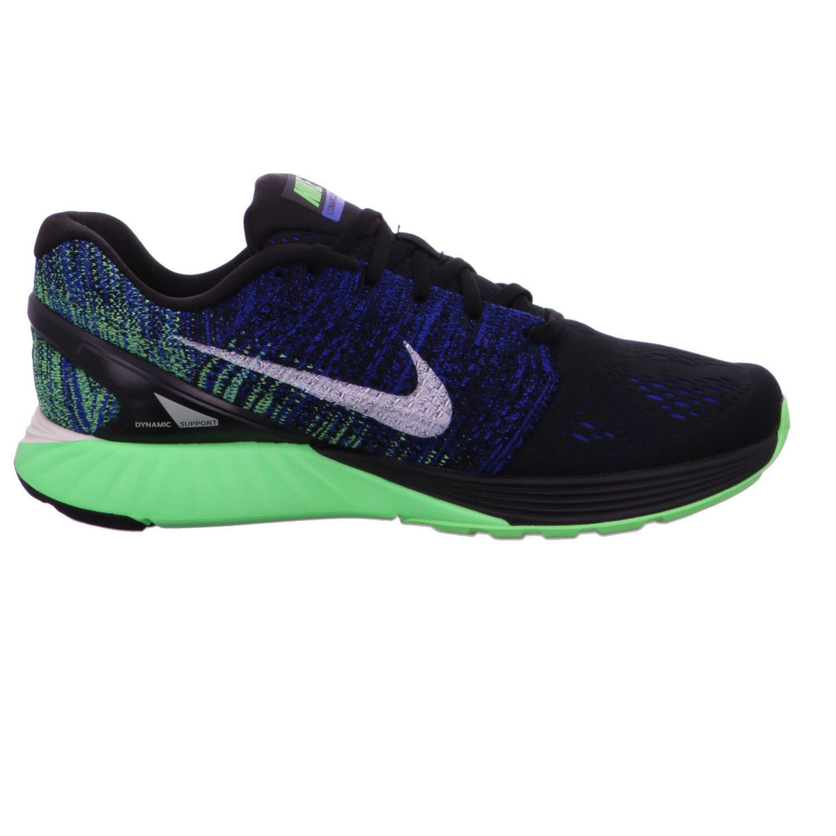 Nike Men's Lunarglide 7 Running Shoe (13 M US, Black/Sail/Racer Blue/VLTG Grn)
