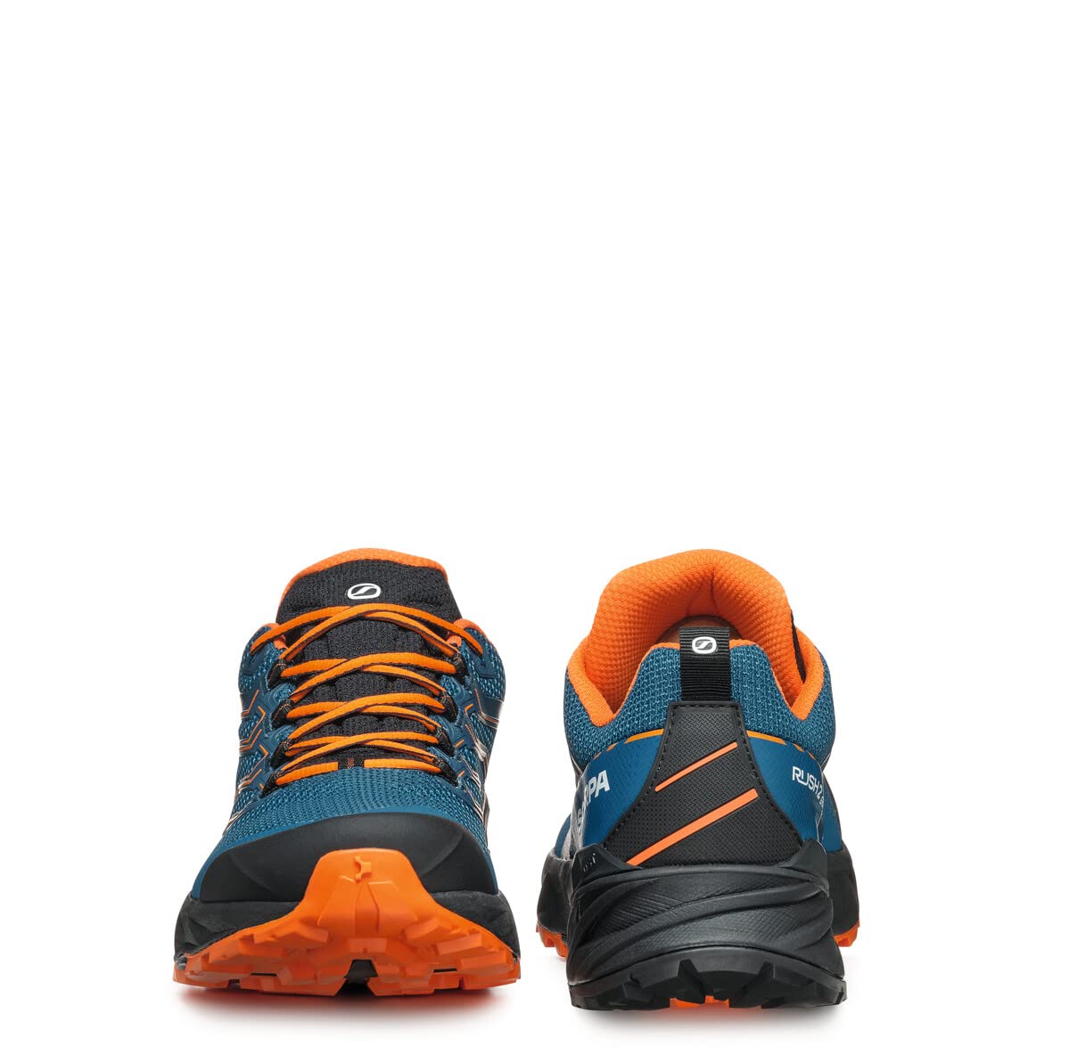 SCARPA Men's Rush 2 GTX Waterproof Gore-Tex Shoes for Hiking - Cosmic Blue/Orange - 12-12.5 Women/11-11.5 Men