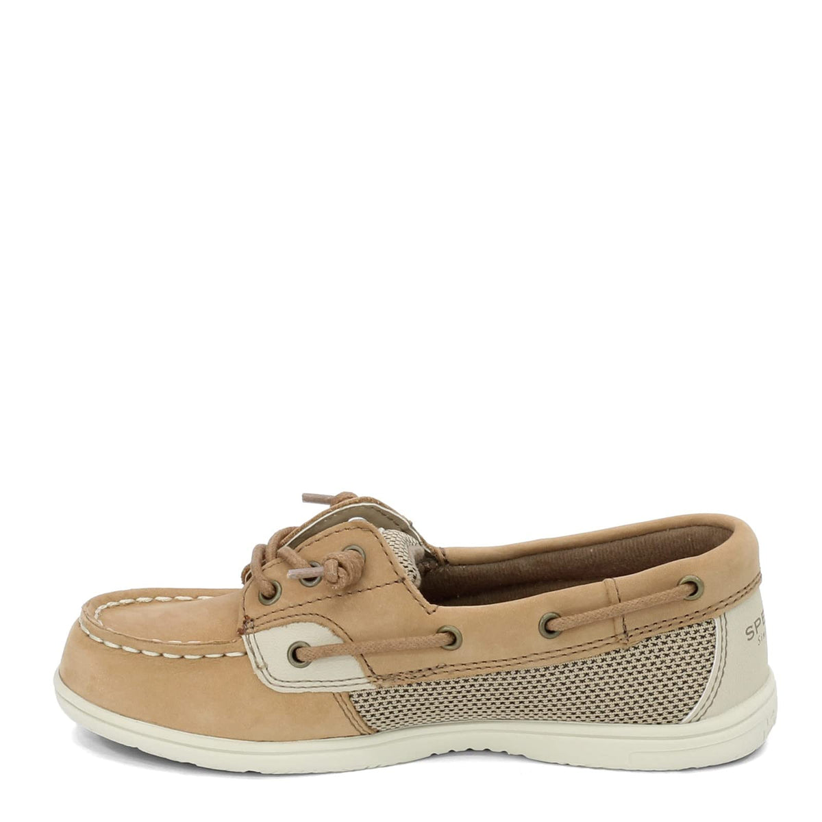 Sperry girls Shoresider 3 Eye Boat Shoe, Linen/Oat, 5.5 Big Kid US