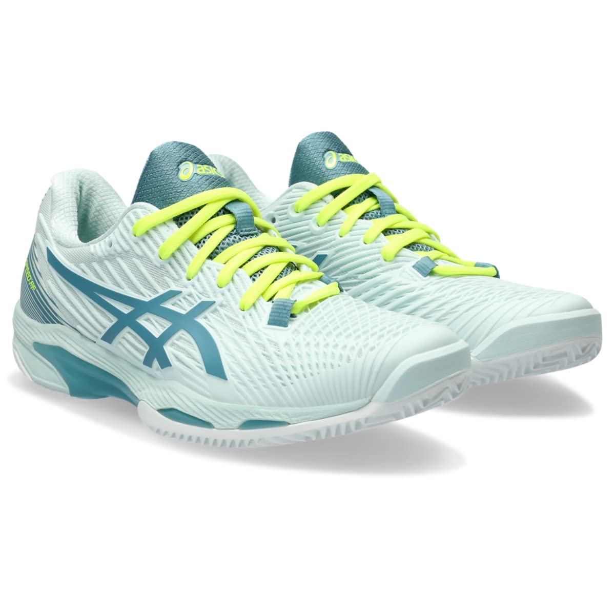 ASICS Women's Solution Speed FlyteFoam 2 Clay Tennis Shoes, 9.5, Soothing SEA/GRIS Blue