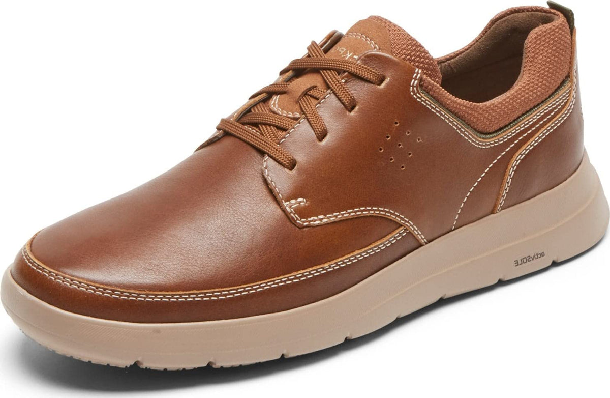 Rockport Men's Truflex Cayden Plain Toe , Catechu Wood Leather, 6.5 Wide