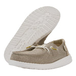 HEYDUDE Girl's Wendy Y Metallic Sparkle Gold Size 4 | Youth's Shoes | Youth Slip-on Loafers | Comfortable & Light-Weight
