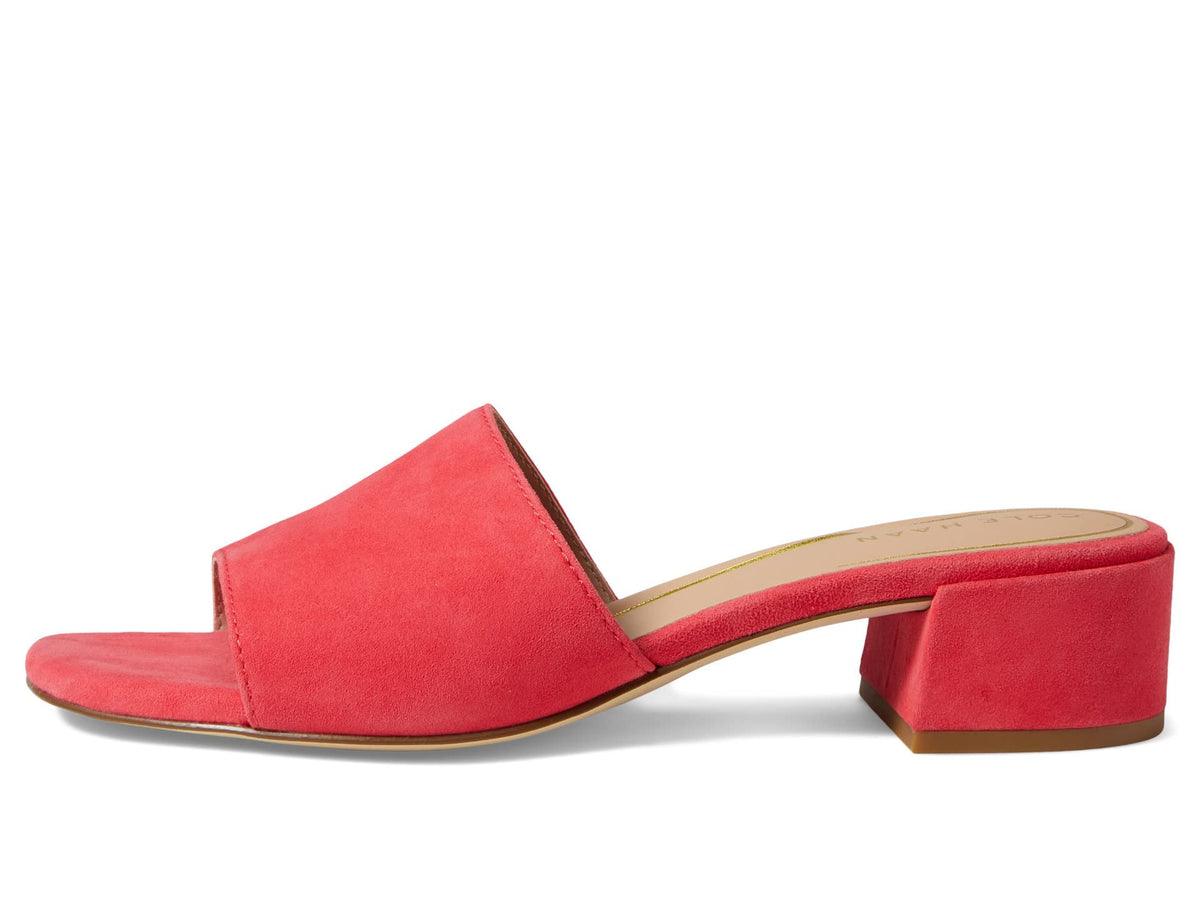 Cole Haan Calli Single Band Block Heel Sandal 40 mm Geranium Suede 8.5 B (M)