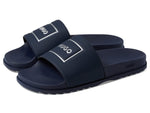 Hugo Boss Match It Square Logo Slide Sandals Grey Blue EU 46 (US Men's 13) D (M)