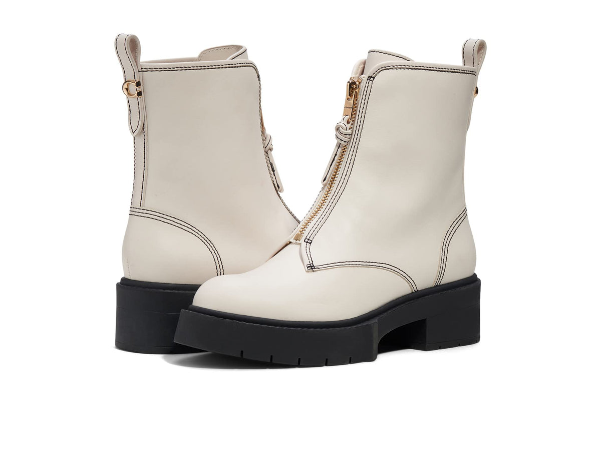 Coach Liza Leather Bootie Chalk 5 B (M)