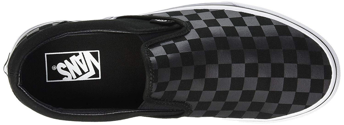 Vans Unisex Classic Slip-On (Checkerboard) Black/Black Skate Shoe 5.5 Men US / 7 Women US
