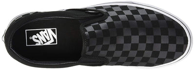 Vans Unisex Classic Slip-On (Checkerboard) Black/Black Skate Shoe 5.5 Men US / 7 Women US