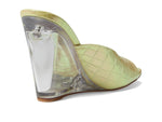 Stuart Weitzman Tia 100 Lucite Wedge Ice 9.5 B