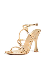 SCHUTZ Women's Lovi Sandals, Ouro/Ouro CLAR Orch, Gold, Metallic, 11 Medium US
