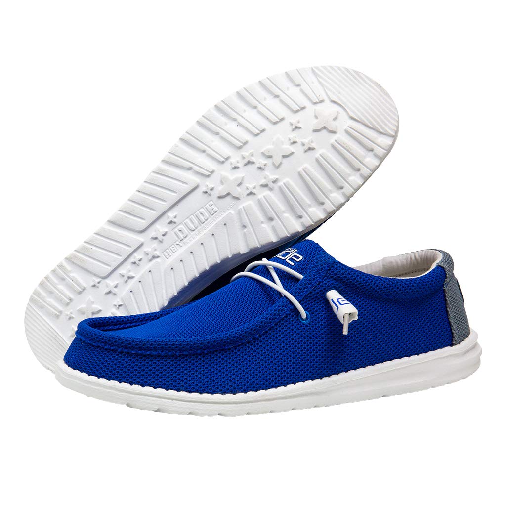 Hey Dude Men's Wally Sox Go Blue Size 12 | Men’s Shoes | Men's Lace Up Loafers | Comfortable & Light-Weight
