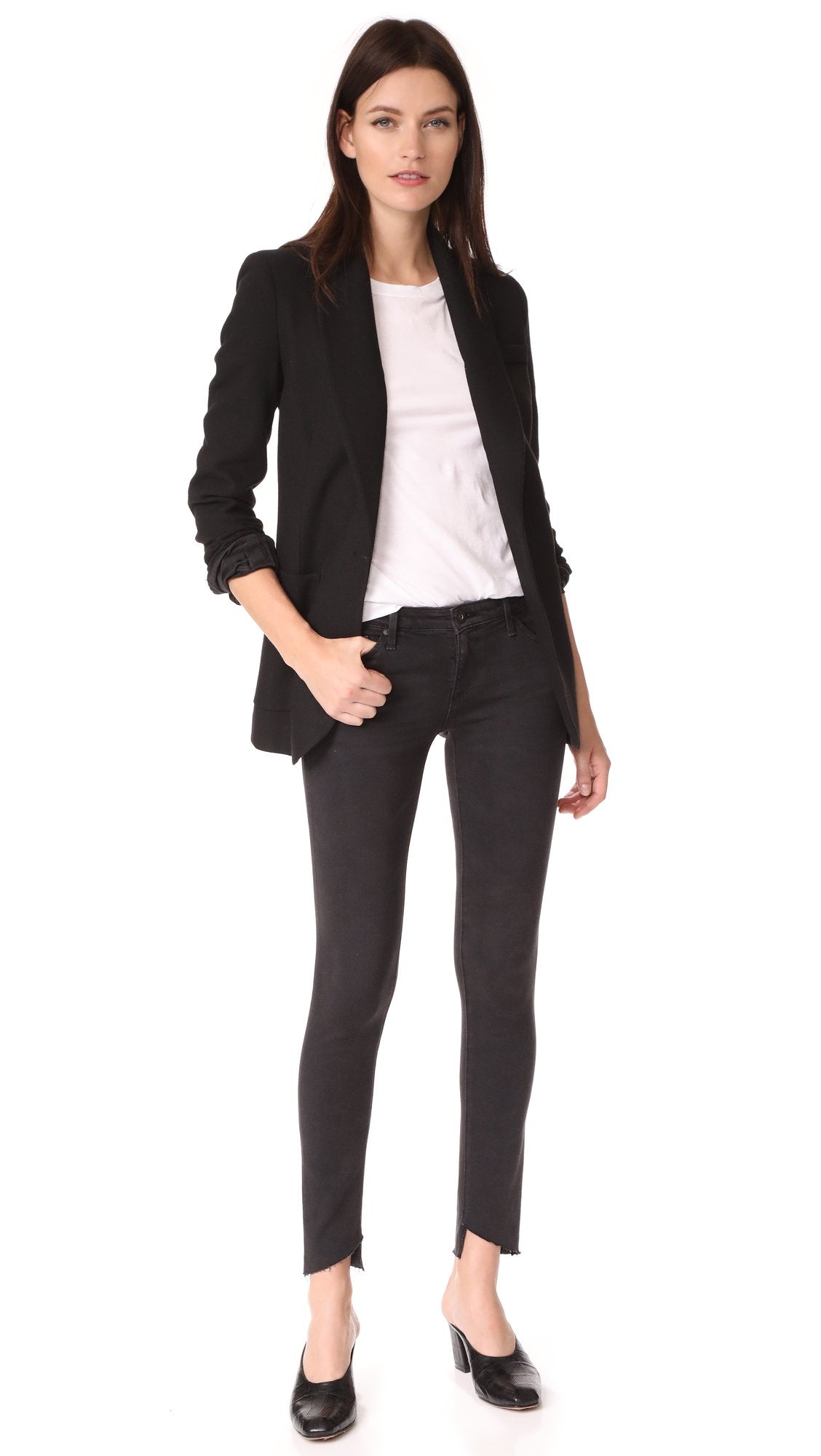AG Jeans Women's The Legging Ankle Front Slant Hem, Rustic Black, 31