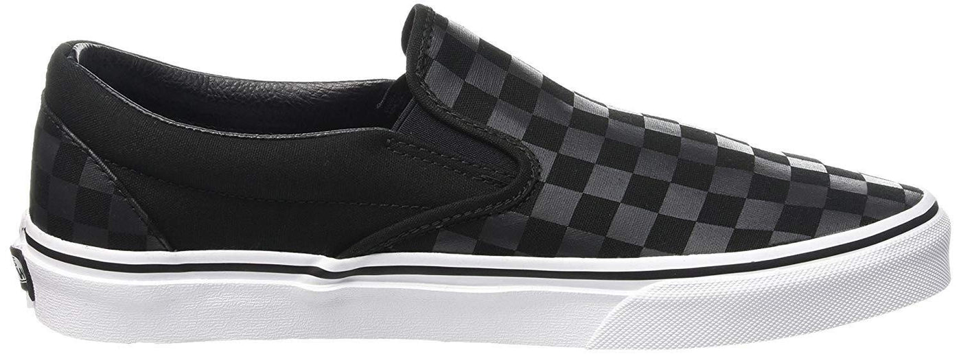 Vans Unisex Classic Slip-On (Checkerboard) Black/Black Skate Shoe 5.5 Men US / 7 Women US