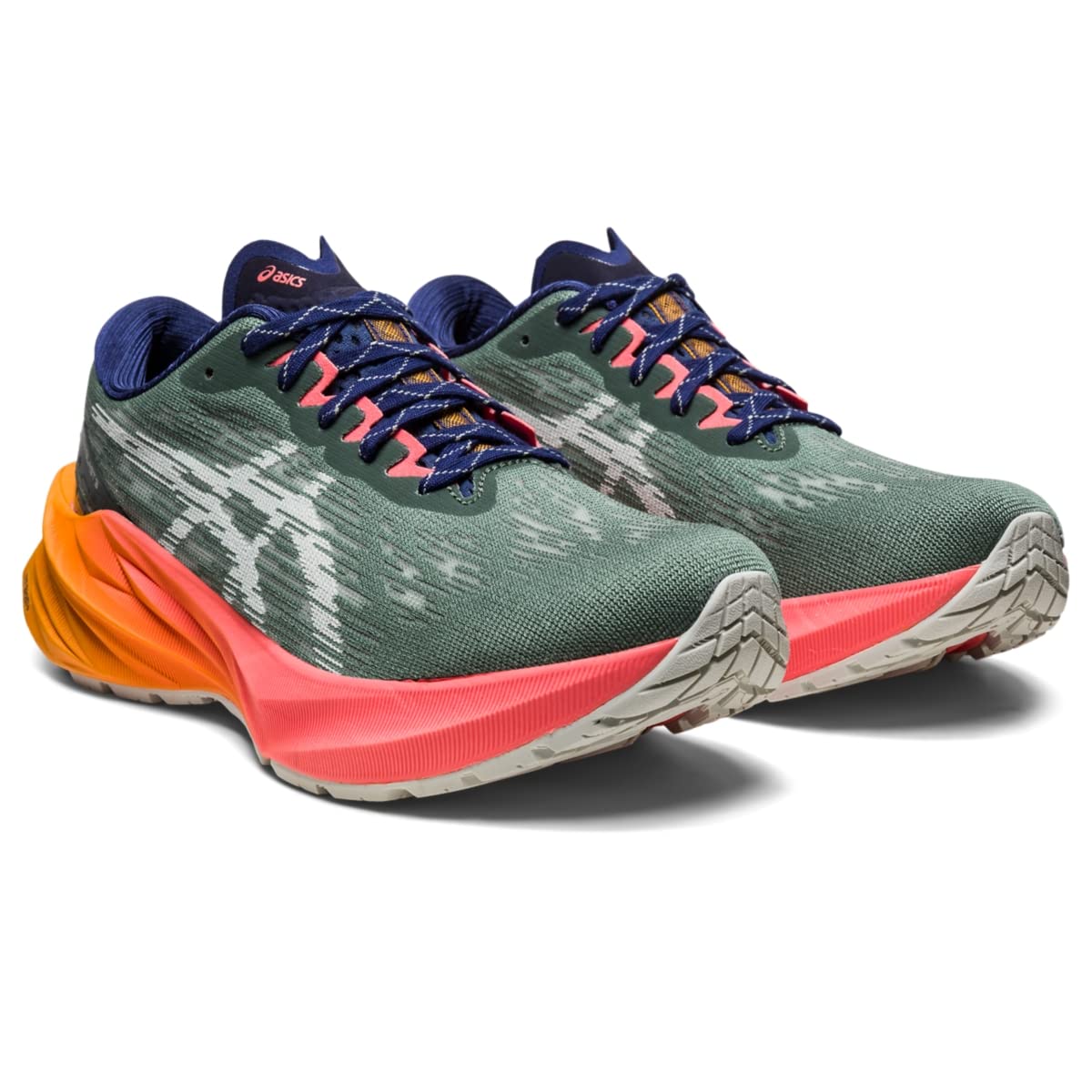 ASICS Women's NOVABLAST 3 Trail Running Shoes, 7.5, Nature Bathing/Papaya