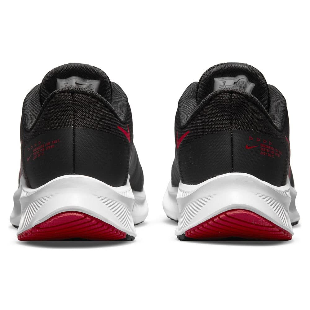 NIKE Men's Race Running Shoe, Black University Red White Dk Smoke Grey, 9