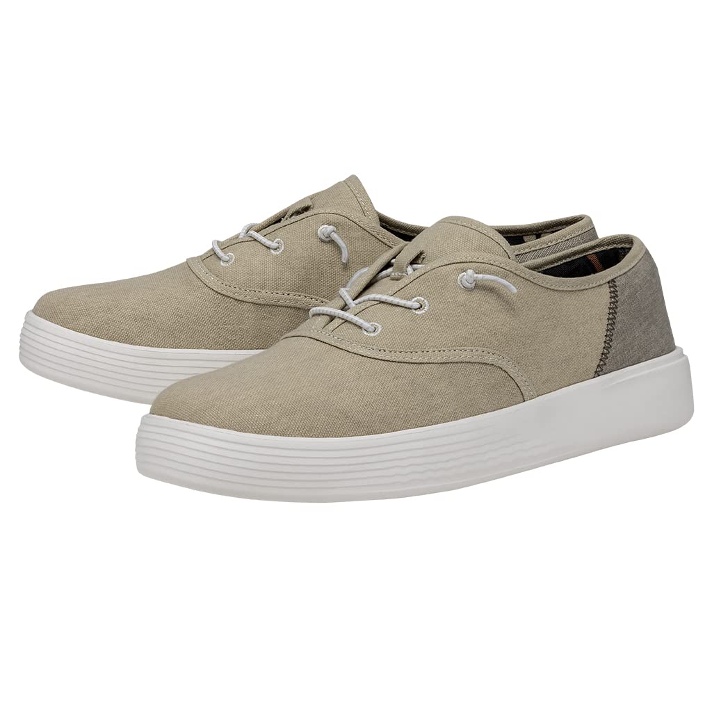 Hey Dude Conway Craft Linen White Men's Size 15 | Unisex Sneakers | Unisex Slip On Shoes | Comfortable & Light-Weight