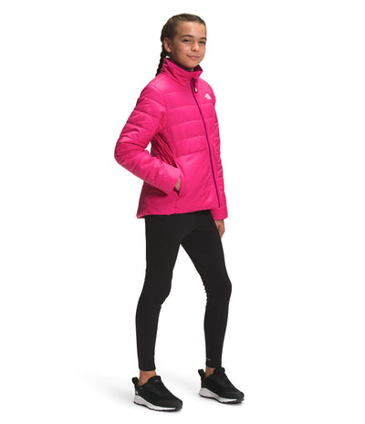 THE NORTH FACE Girls' Reversible Mossbud Swirl Jacket, Cabaret Pink, Small