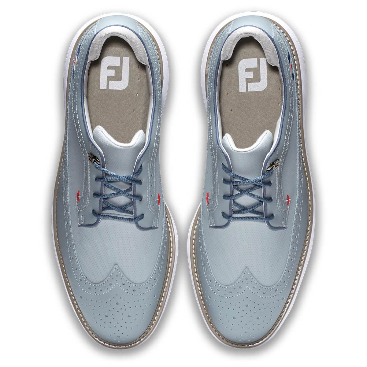 FootJoy Men's Traditions - Shield Tip Previous Season Style Golf Shoe, Grey/Grey/Red, 7.5
