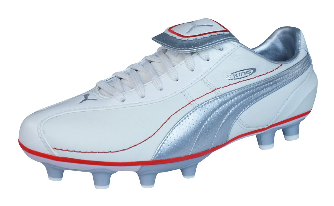 PUMA King XL i FG Women's Leather Soccer Cleats-Silver-6.5
