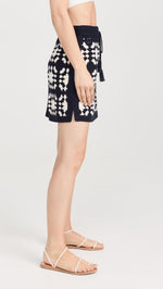 FRAME Women's Crochet Tassel Skirt, Navy Multi, S