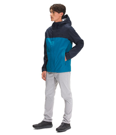 THE NORTH FACE Men’s Venture 2 Waterproof Hooded Rain Jacket (Standard and Big & Tall Size), Aviator Navy/Banff Blue, Large