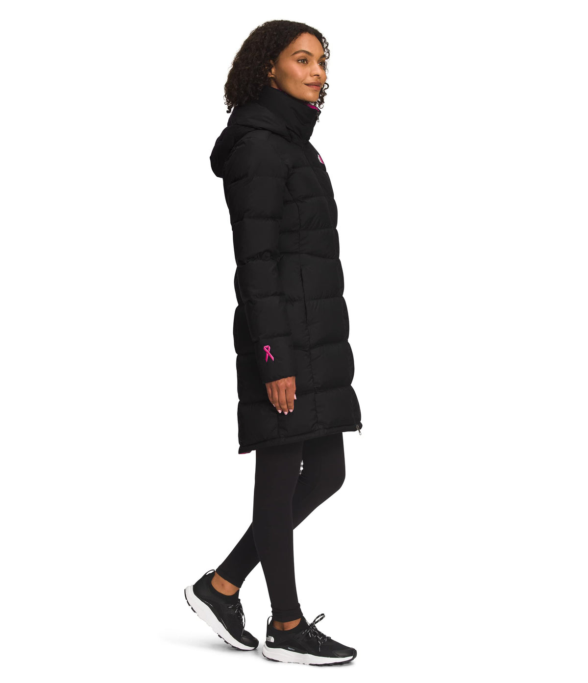 THE NORTH FACE Women's Metropolis Insulated Parka, TNF Black/Mr. Pink, X-Large
