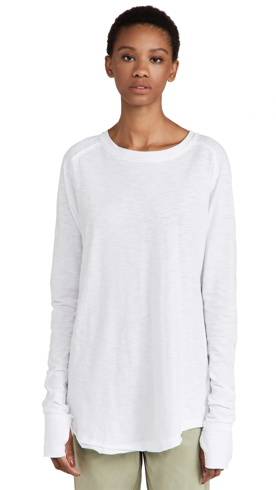 Free People Women's Arden Tee, Optic White, XS
