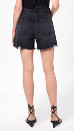 AGOLDE Women's Crisscross Jean Shorts, Hitchhike, Black, 28