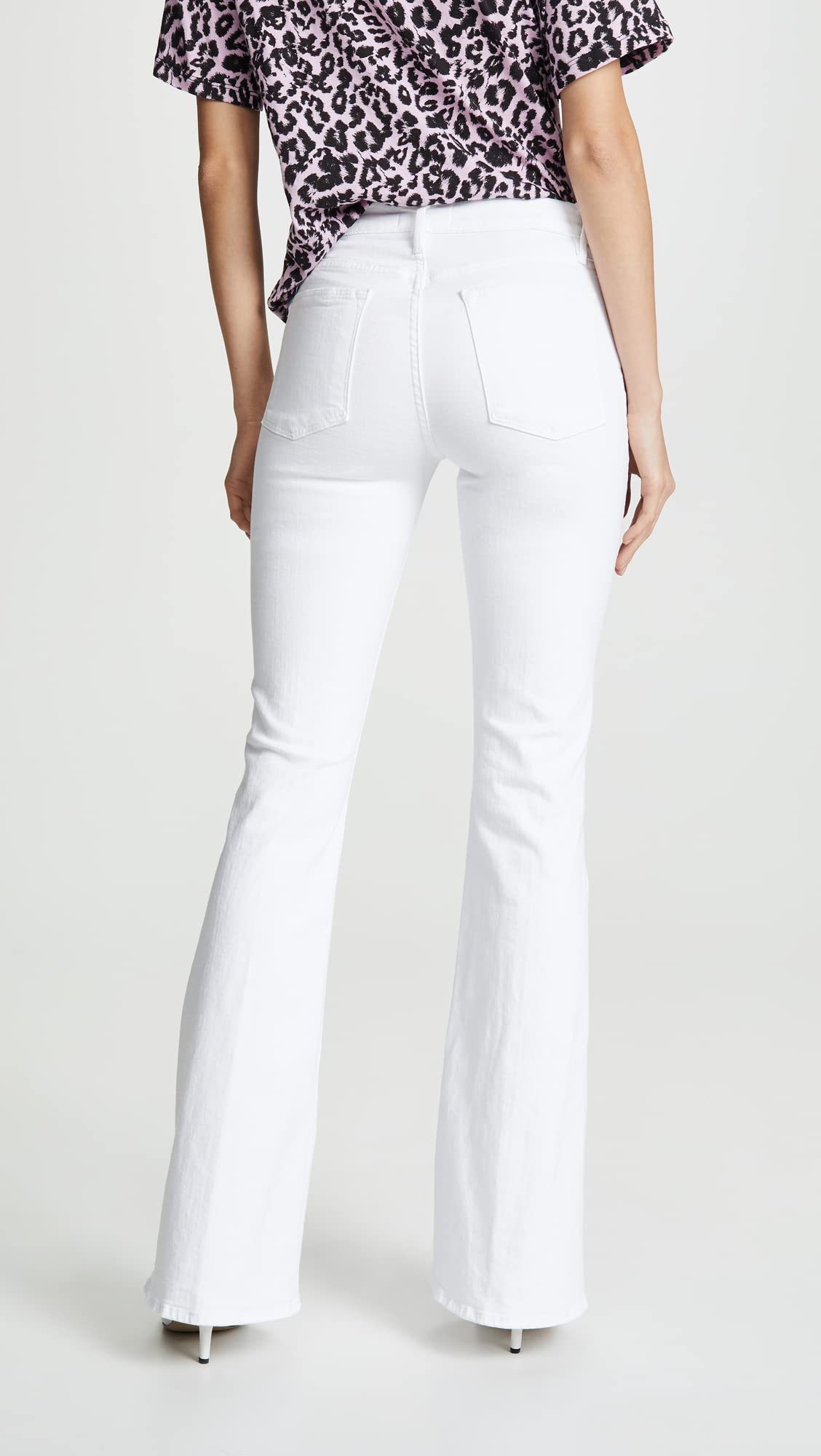 FRAME Women's Le High Flare Jeans, Blanc, White, 26