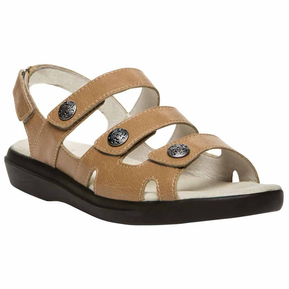 Propet® Bahama Womens Leather Sandals Camel 6 2E