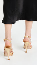 SCHUTZ Women's Lovi Sandals, Ouro/Ouro CLAR Orch, Gold, Metallic, 11 Medium US