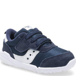 Saucony Boys' Jazz Riff Sneaker, Navy/White, 6 M US Little Kid