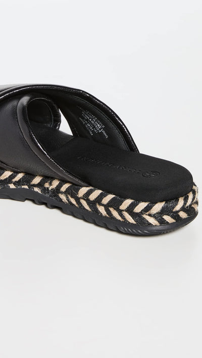 Tory Burch Women's Cross Espadrille Slides, Perfect Black/Multi, 8 Medium US