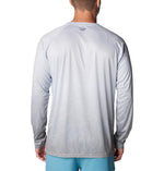 Columbia Men's Super Terminal Tackle PFG Super Fade Long Sleeve, Cirrus Grey Techcamo/Bathymetric Super Fade, Medium